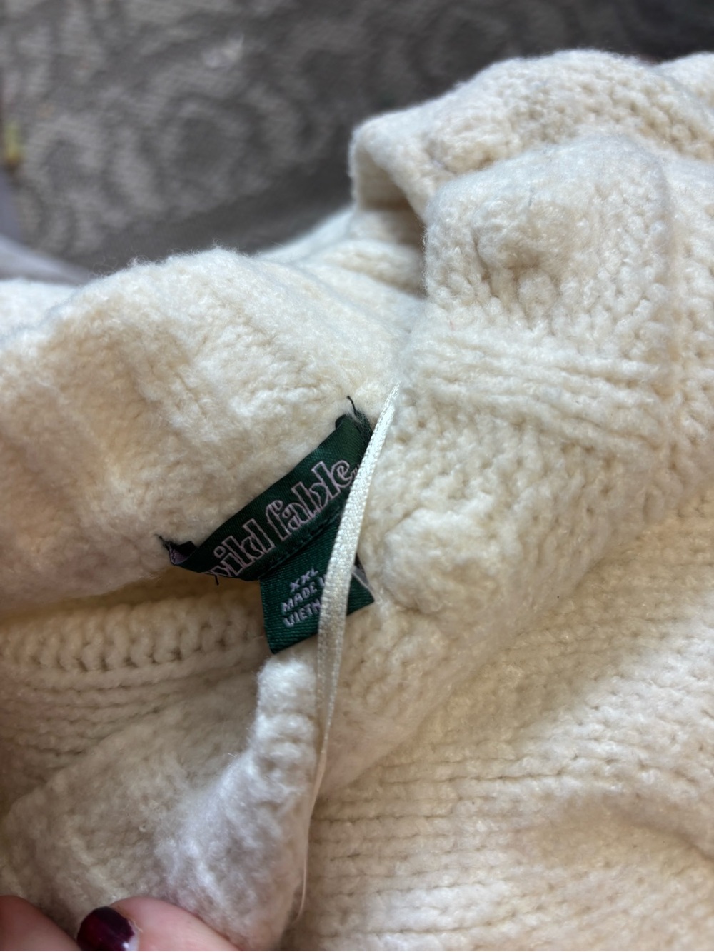 wild fable Ivory Cable-Knit Crewneck Sweater b168 - Picture 6 of 6